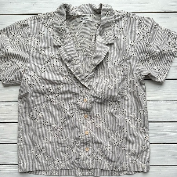 Madewell Eyelet Piedmont Camp Shirt size XXS - Picture 5 of 8